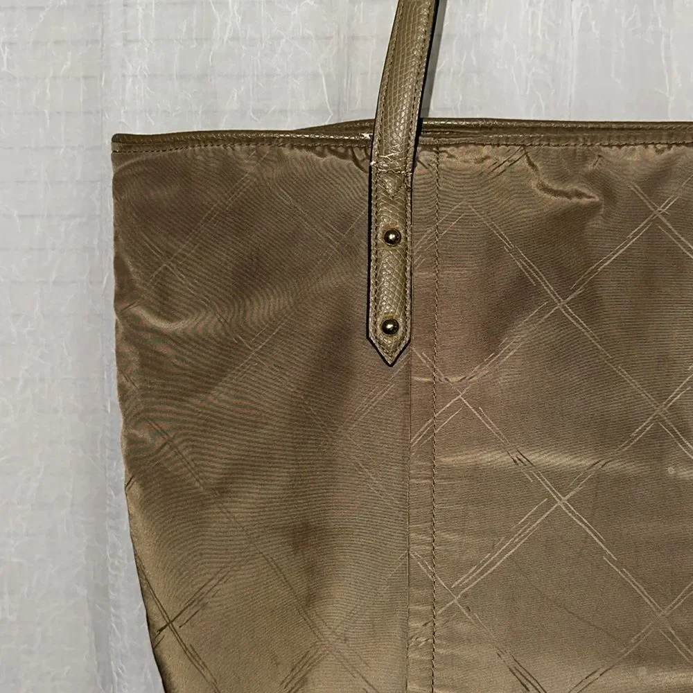 FREE w/bundle Vera Bradley Light Brown Tan Nylon Tote Faux Leather Combo